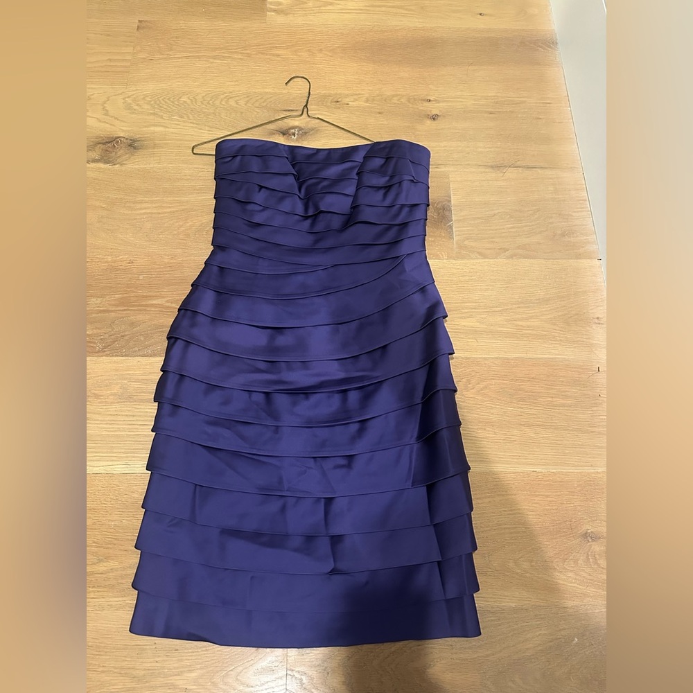 Ralph Lauren Strapless Layered Dress in Deep Purple